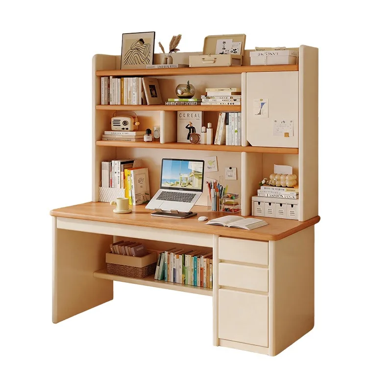 Wall Mount Integrated Desk with Bookcase, Household Computer Writing Table for Bedroom Study and Office