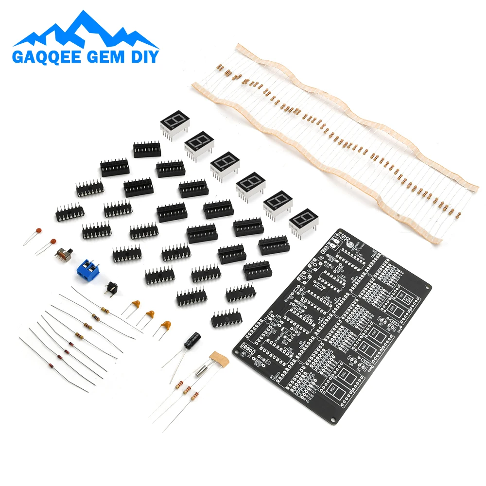 Electronic Clock DIY Kit Automatic Time Display Soldering Practice Kit 6 Digit Display Clock  DIY Welding Practice Accessories