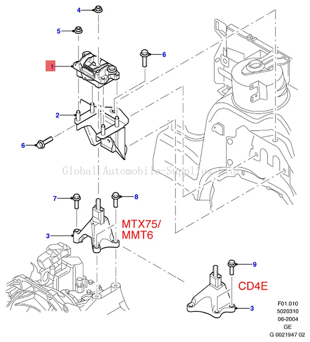 Engine Mount Motor Support Bracket 1S717M122EB 1152321 For Ford MONDEO III 2000-2007 Engine Mounting