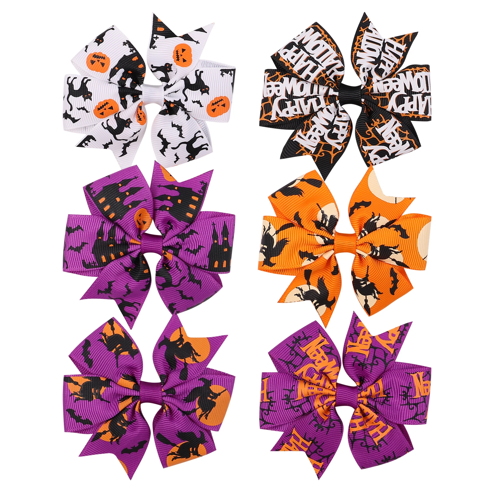 1 Pack Fashion Halloween Bow Hair Clips Girls Spooky Pumpkin Spider Hair Clips Hair Accessories Gifts Wholesale Hair Accessories