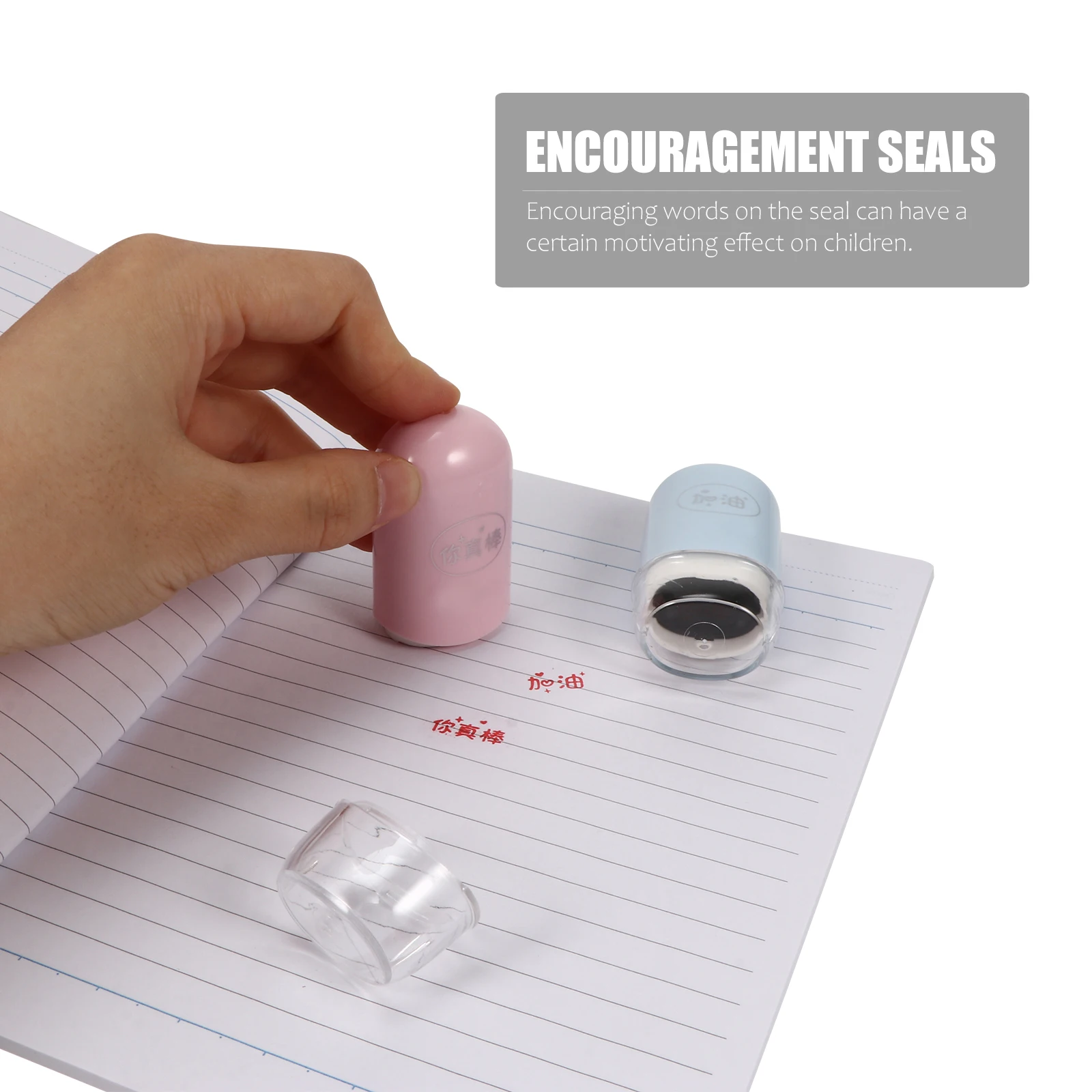 

2Pcs Students Reward Seals Teacher Encouragement Stampers Plastic School Motivation Prize Encouragement Seals