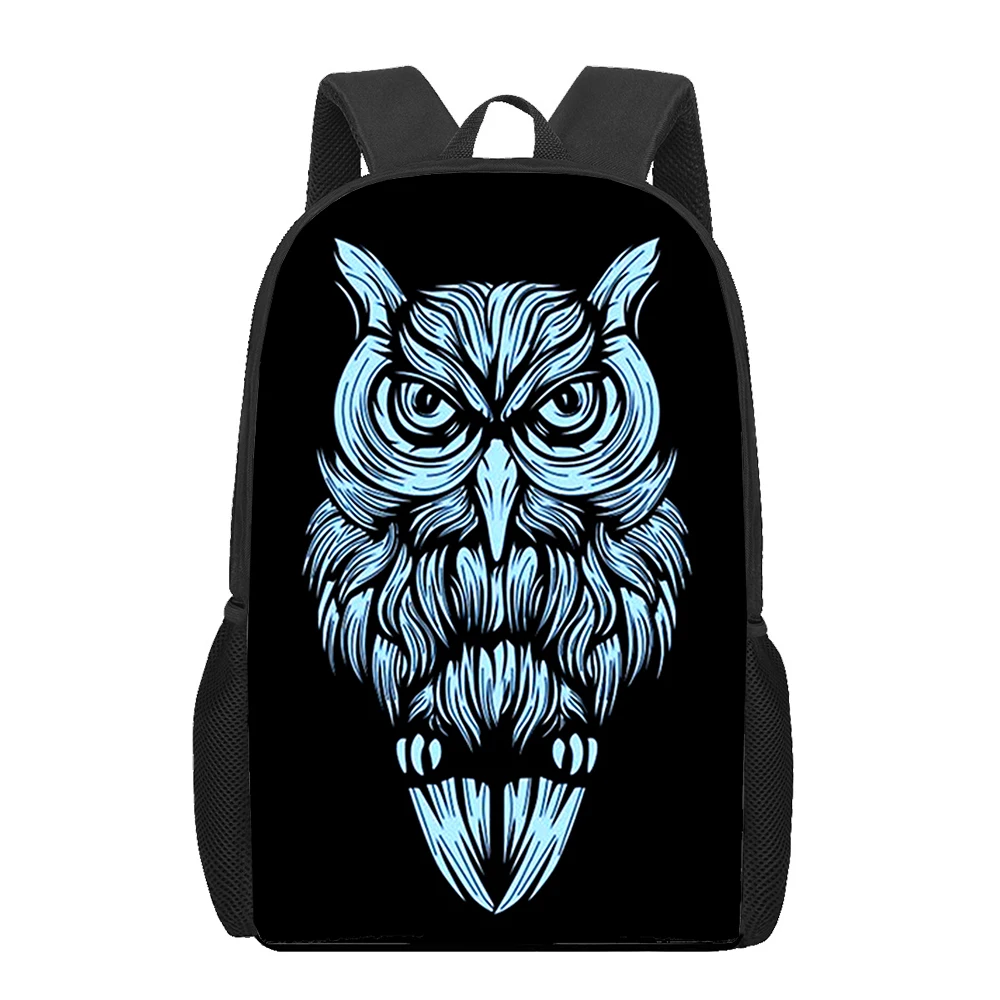 Animal corujas sacos de escola para meninos meninas impressão 3d mochila escolar crianças saco do jardim de infância mochila dos homens criança grande capacidade mochila