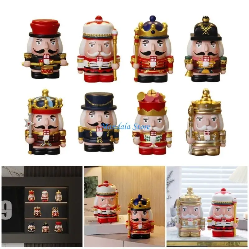 

U2JC Nutcrackers Soldier Money Banks Resins Christmas Desk Decorative