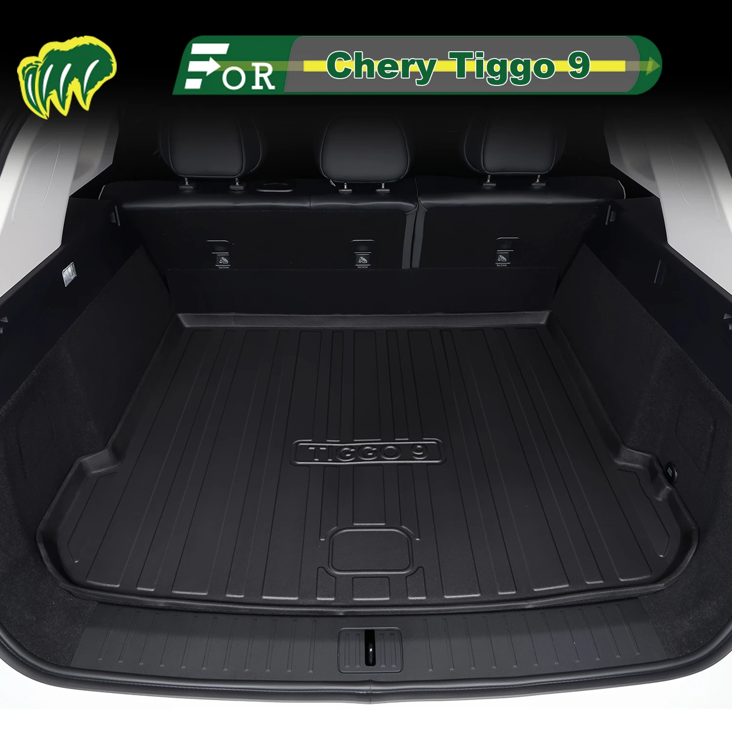 

For Chery Tiggo 9 2023-2025 TPE Custom Fit Car Trunk Mat All Season Cargo Mat 3D Shaped Trunk Liner Chair-back Protection Mat