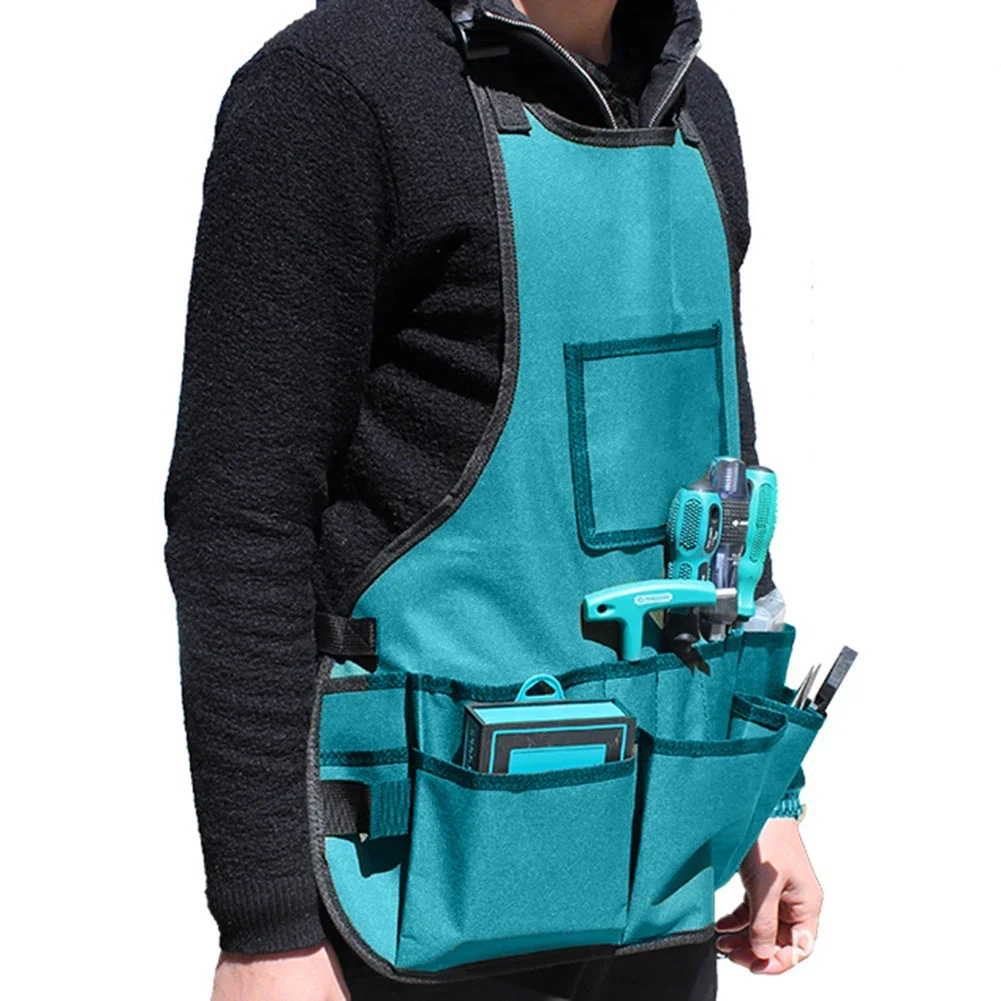 Work Tool Apron Oxford Cloth with Multi-pocket Woodworking Apron Waterproof Gardening Work Apron for Workshop Mechanic Carpenter