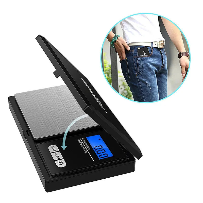 0.01g Jewelry Mini Stainless Steel Electronic Scale Digital Pocket Scale Gold Gram Balance Weight Scale Portable Pocket Scale