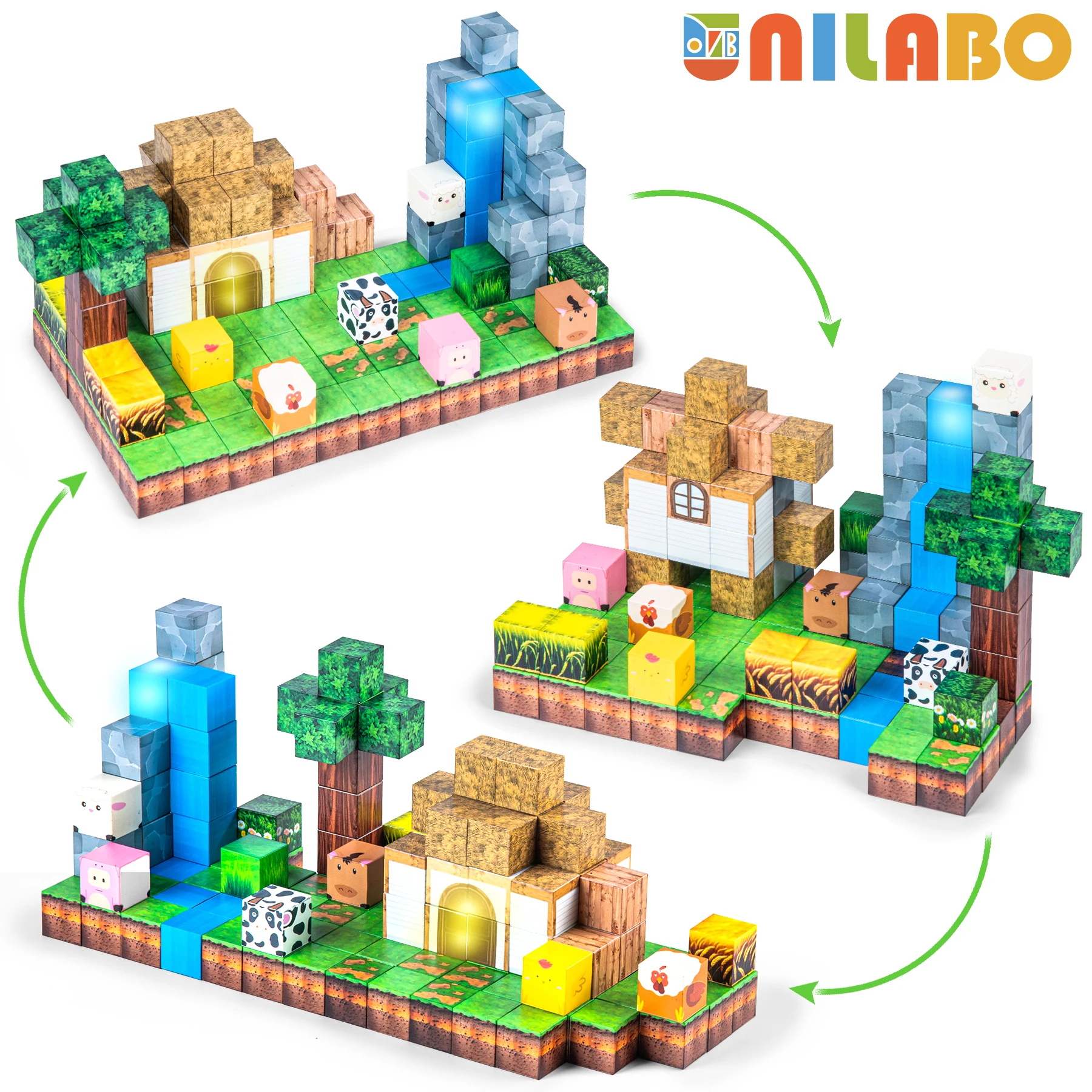 

Unilabo 138PCS Light Up Magnetic Building Blocks, Forest 2025 Upgraded STEM Game Toys, Christmas Birthday Gifts for Kids Ages 3+