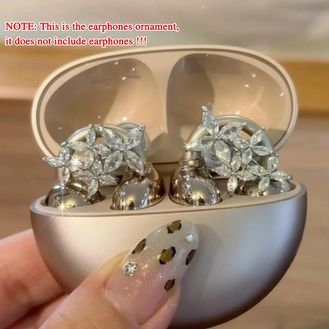 

2025 New Customizable Flash Diamond Ear-Clip Accessories Zircon Earphone Charms For OWS Earbuds Fashion Jewelry Gift For Women