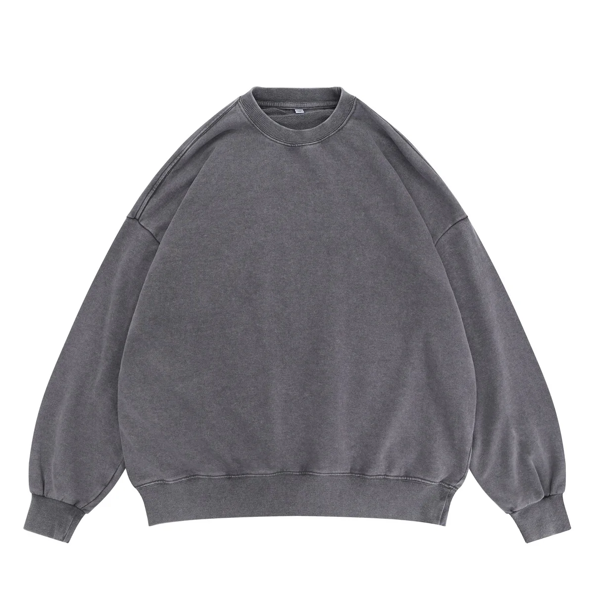 

2025 Autumn and Winter New Product Washed with Water Stir Fried Snowflakes Loose Fit Vintage Fashion Round Neck Hoodie for Men