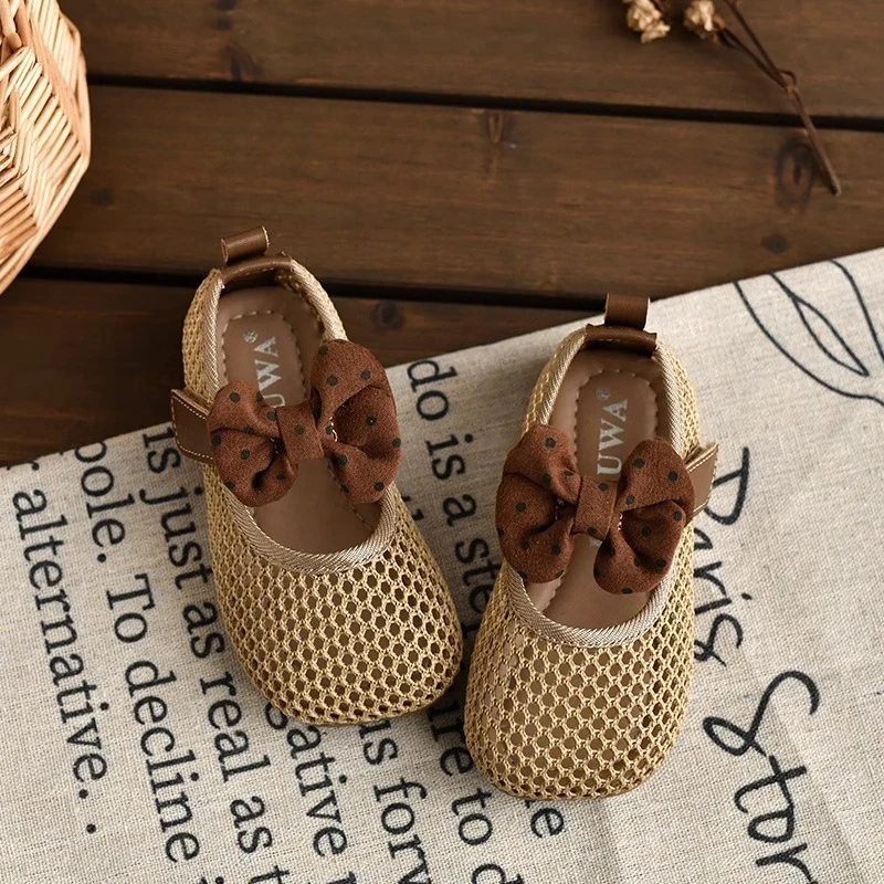 Girls Retro Flat Shoes Mary Jane Fashion Baby Princess Shoes Fashion Mesh Breathable Children's Sandals 2026 Summer Kids Shoes