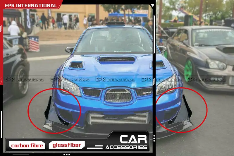 For Subaru Impreza 9Gen GDB F VTX-Style Carbon Wide Front Bumper Canards Addon Trim bodykits