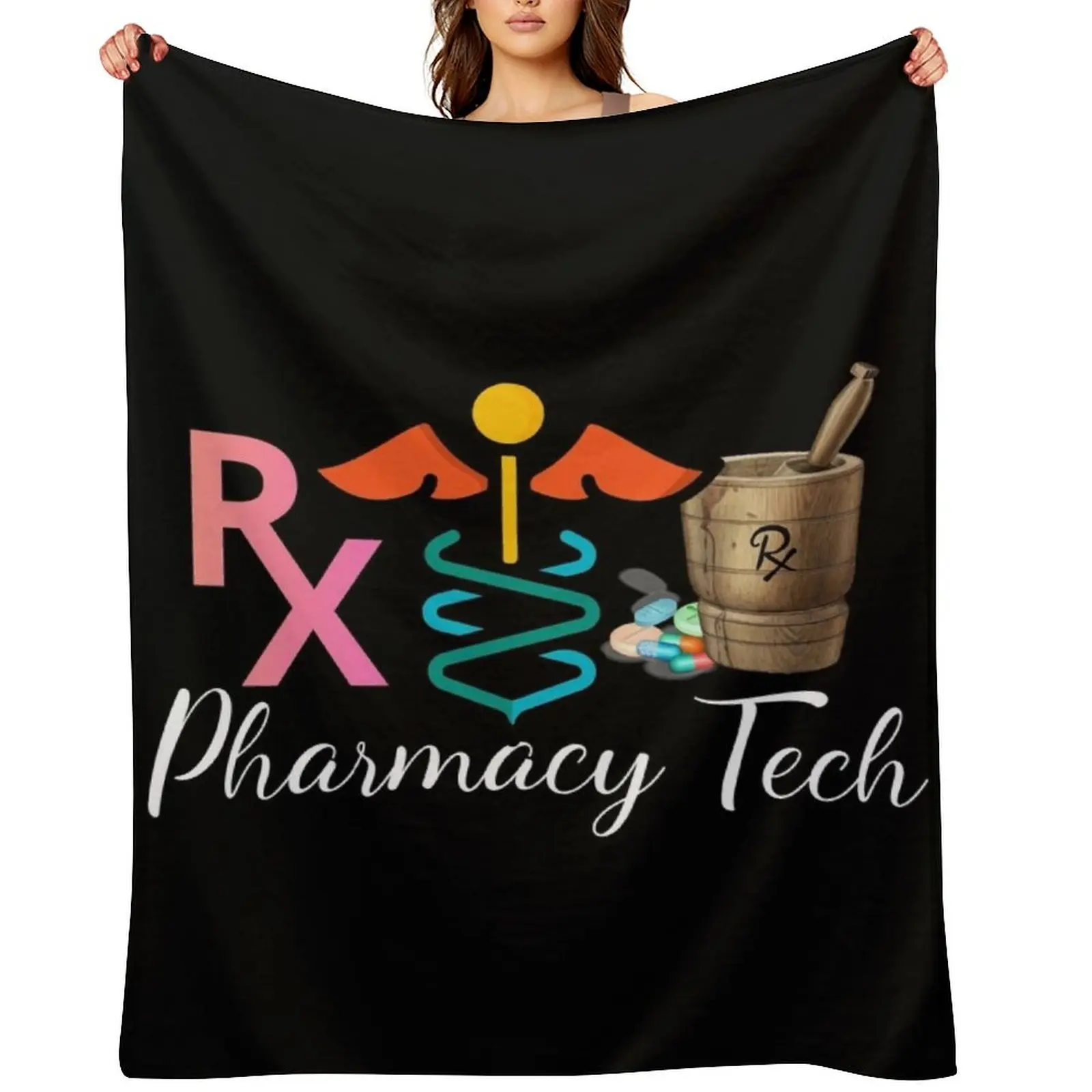 Pharmacy Tech Medicine Pharmacy Technician Throw Blanket Thin Personalized Gift Baby anime Thins halloween Blankets