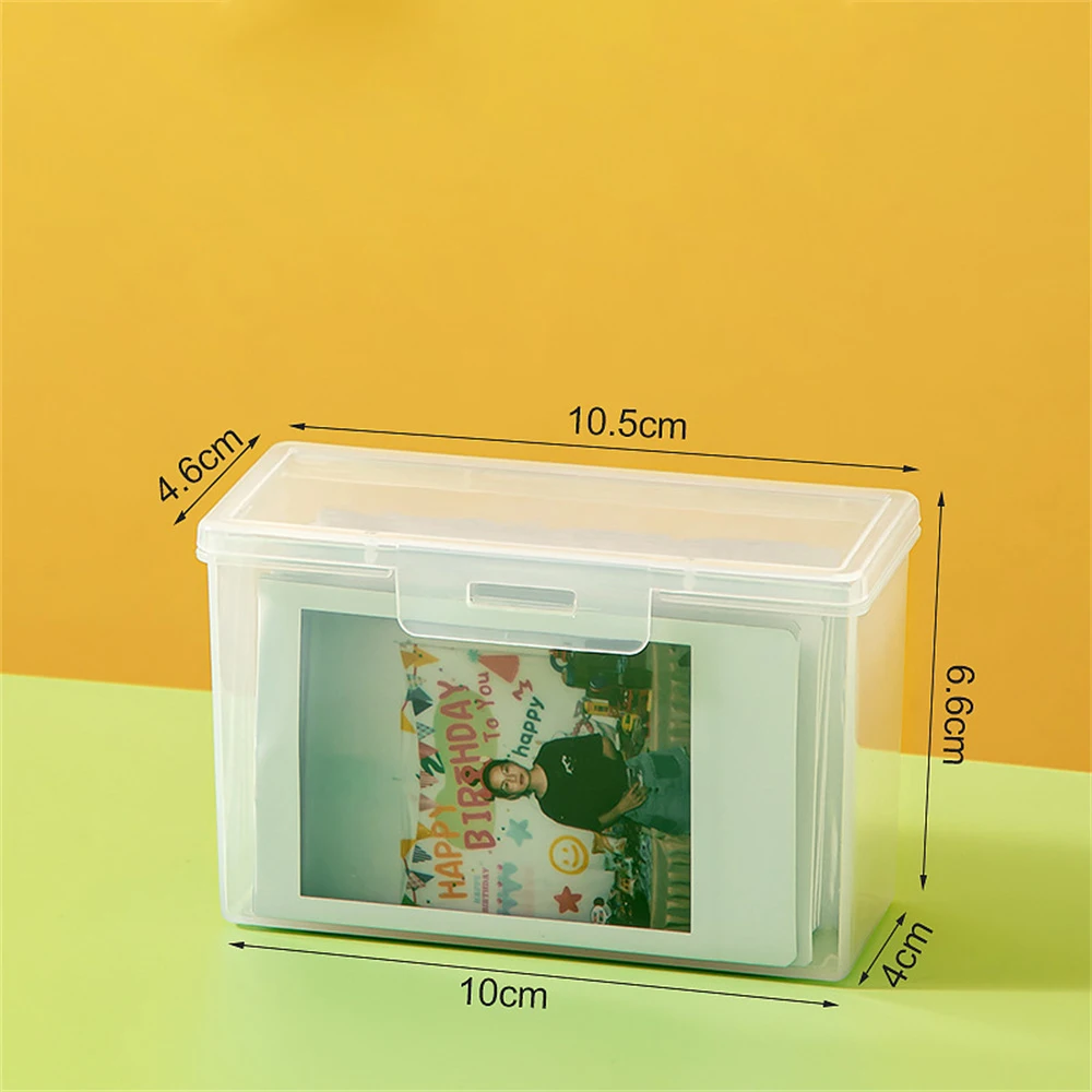 Transparente Idol Photocards Coleção Caixa, Kpop Álbuns, Polaroid Photo Storage, Small Card Case, Desktop Organizer, Container, 1Pc