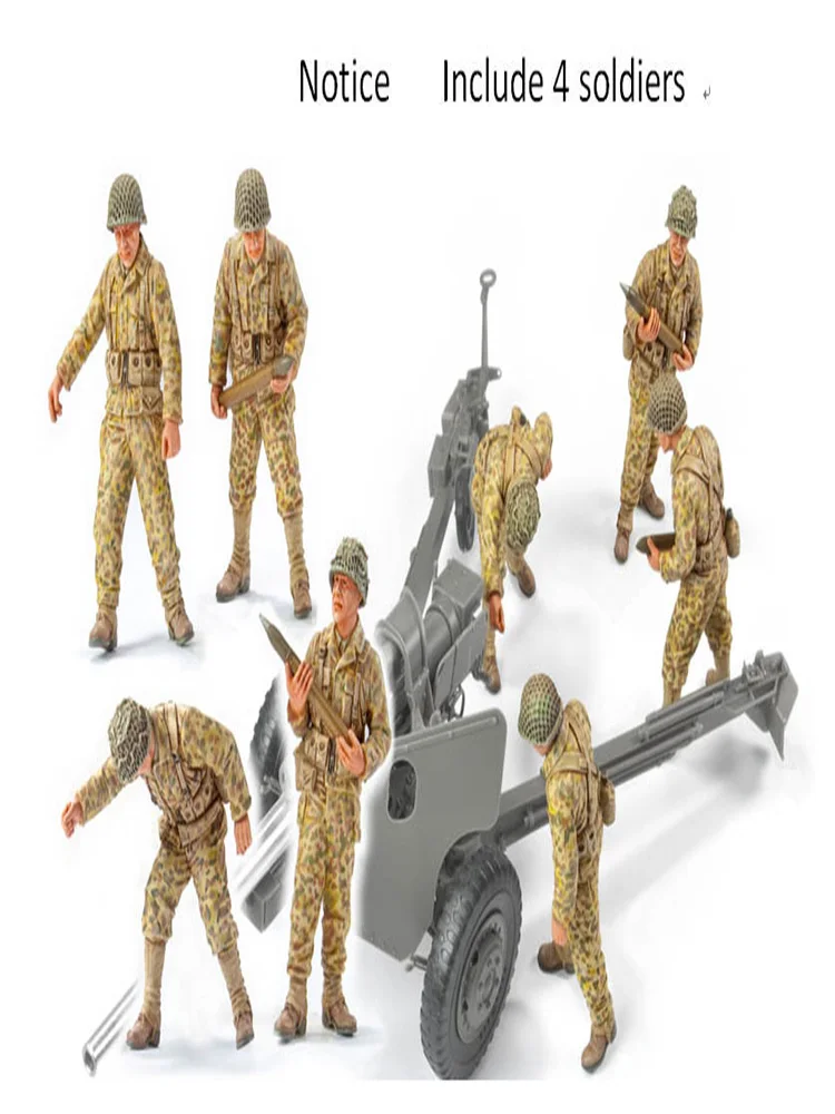 Assembly Unpainted  Scale 1/35 ancient  Army Gun Crew (II) 1944 France   figure Historical  Resin Model Miniature Kit