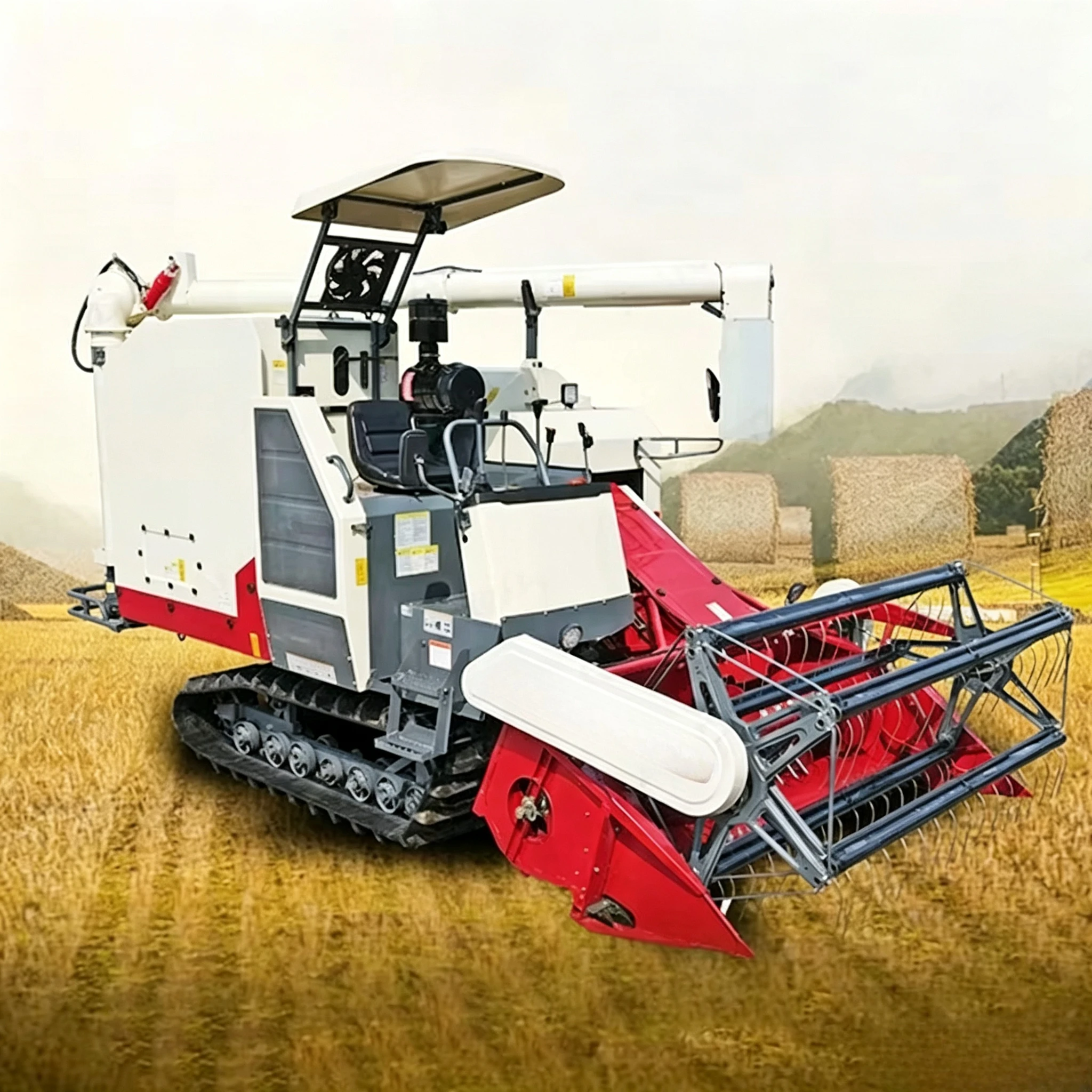 Rice Harvest Machine Self Propelled Harvester Combine Agricultural Farm Equipment Crawler Grain Harvest Machine Customized view 5