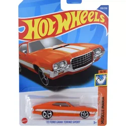 Genuine Hot Wheels Car Models Series Orange '72 Ford Gran Torino Sport Alloy Vehicle Kids Toys for Children 2022 Q Case No.250