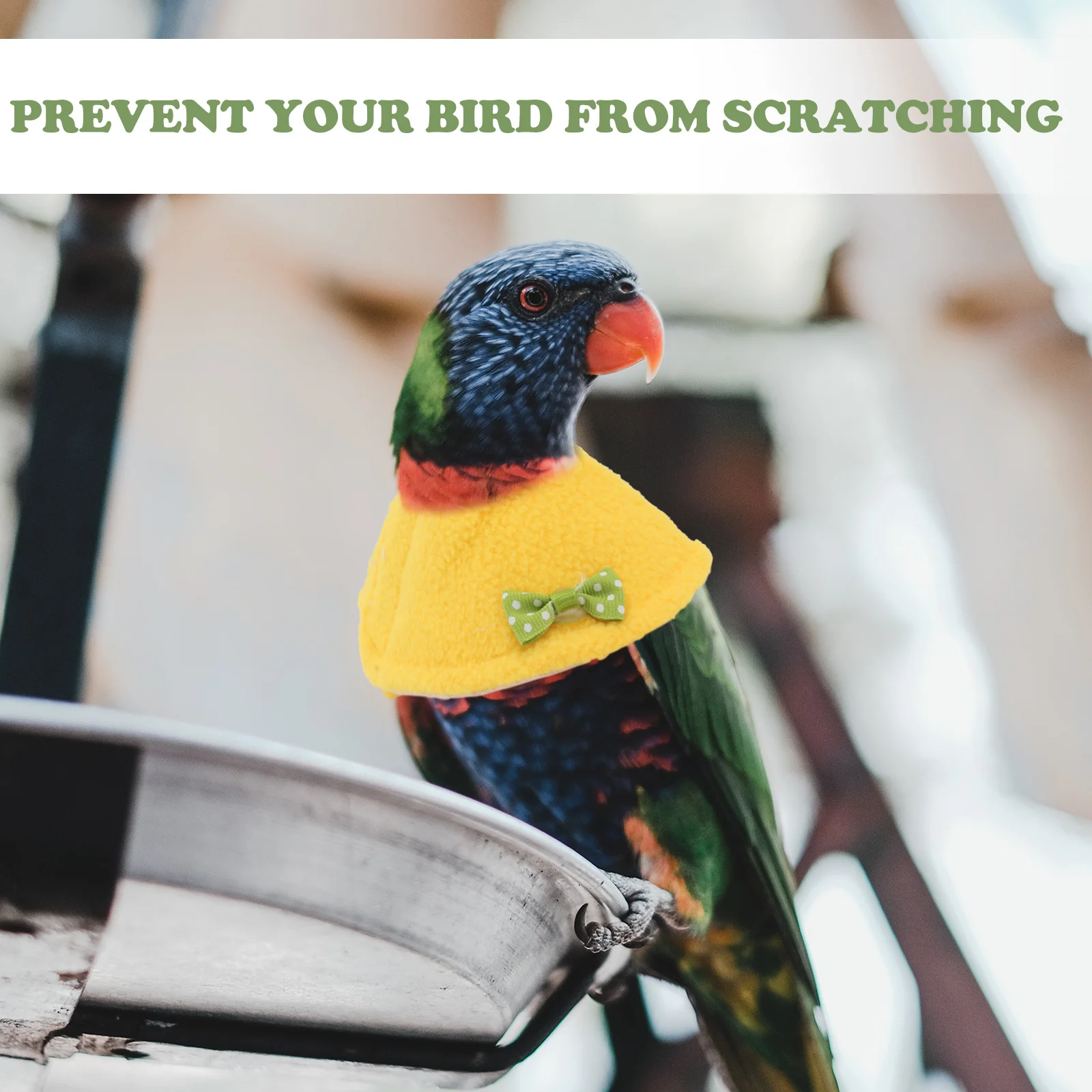 

2Pcs Bird Protective Neck Collars Yellow Soft Polar Fleece Parrot Neckband Anti-Pecking Protective Collar for Injury Recovery