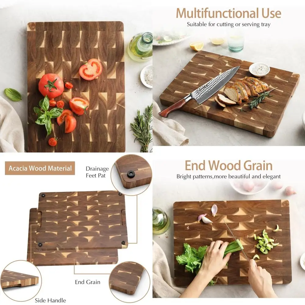 

Acacia Wood End Grain Cheese & Cooktop Board, 15.75 x 11.22 x 0.98