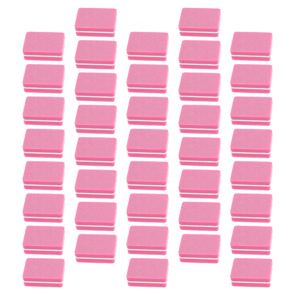 100 Pcs Nail Files Sponge Mini Tool Manicure EVA Shaping Care 34x24cm Buffers Blocks Multi-side Fingernail Pink Handheld