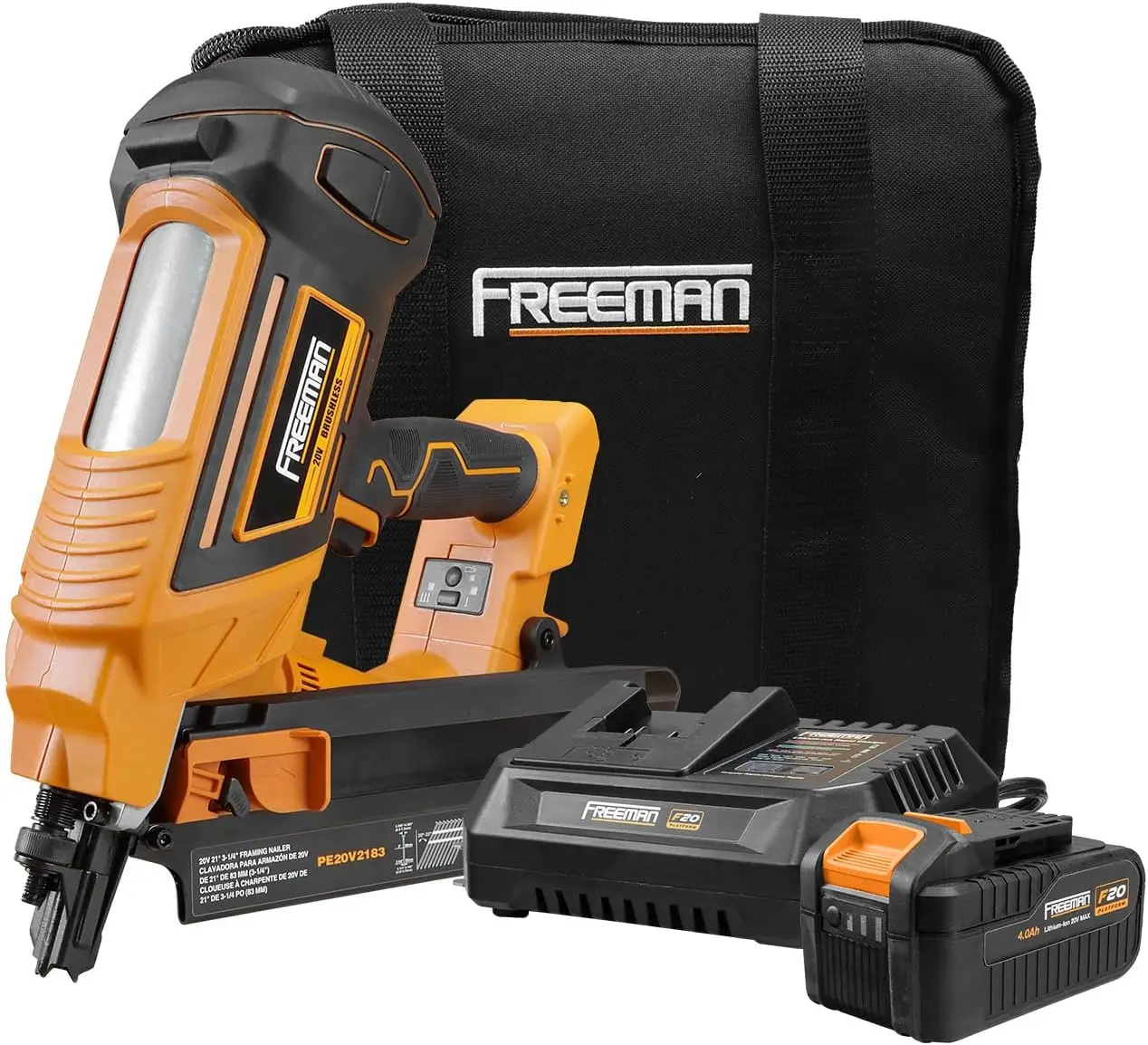 Freeman Pe20V2183 20 Volt Cordless And Brushless 21 Degree 3-1/4