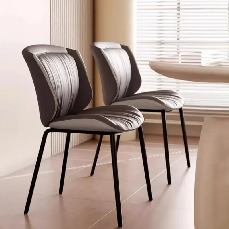 Luxury Modren Dining Chairs Aesthetic Metal Legs Mid Century Modern Living Room Chairs Cushion Ergonomic Chaises Home Furnitures