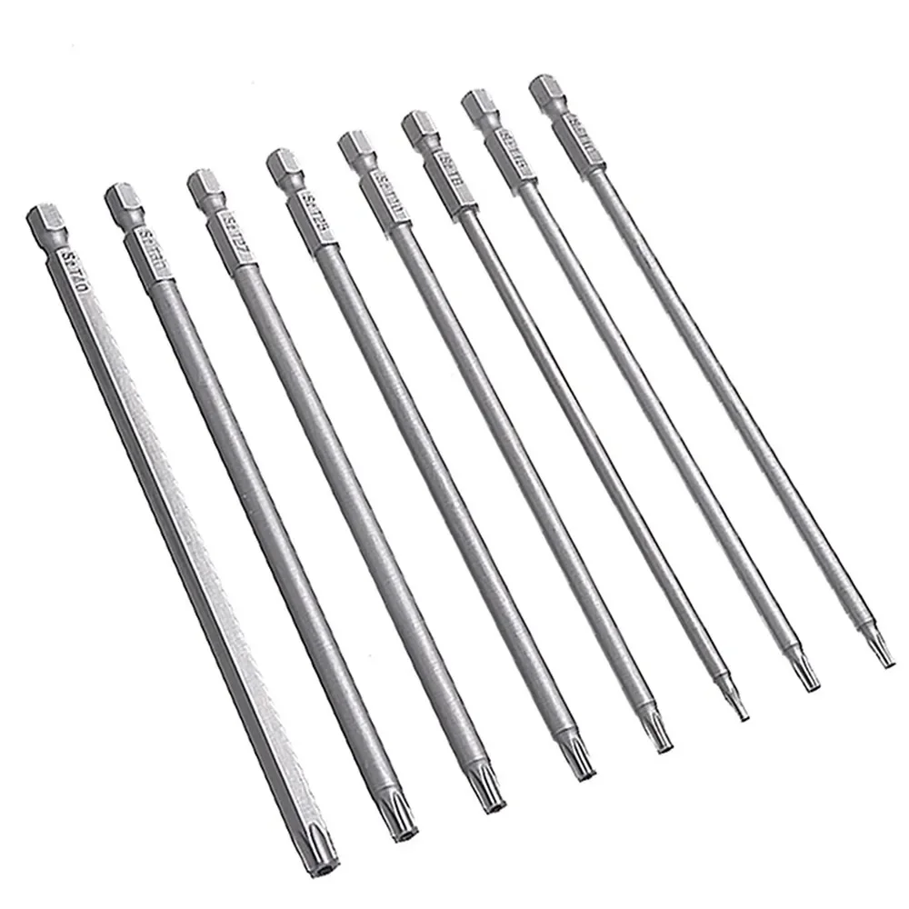 Punta per cacciavite Torx magnetico 1PC 150mm lunga T8,T10,T15,T20,T25,T27,T30,T40 Set di punte di alta qualità cacciavite Torx testa piatta