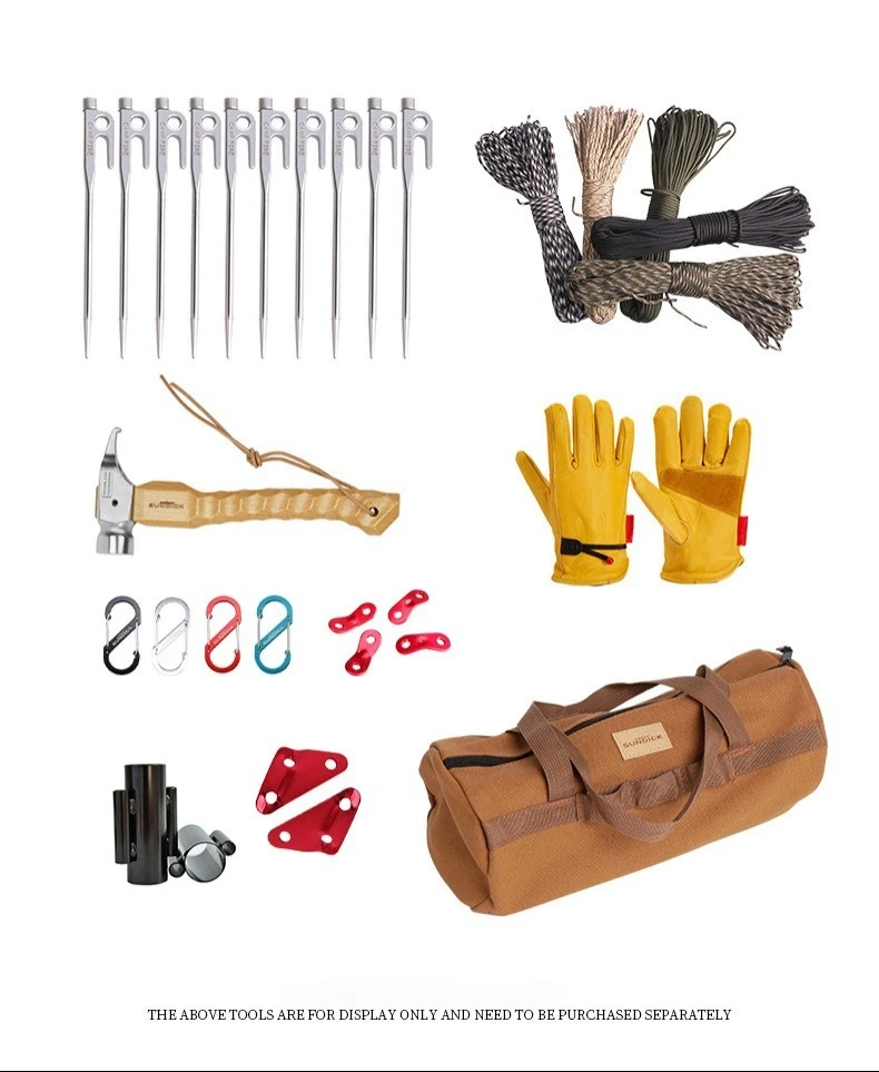 Große Kapazität Handtasche mit Verdicktem Zylinder für Camping-Zeltheringe, Kleinkram und Werkzeugorganisation – Detail 6