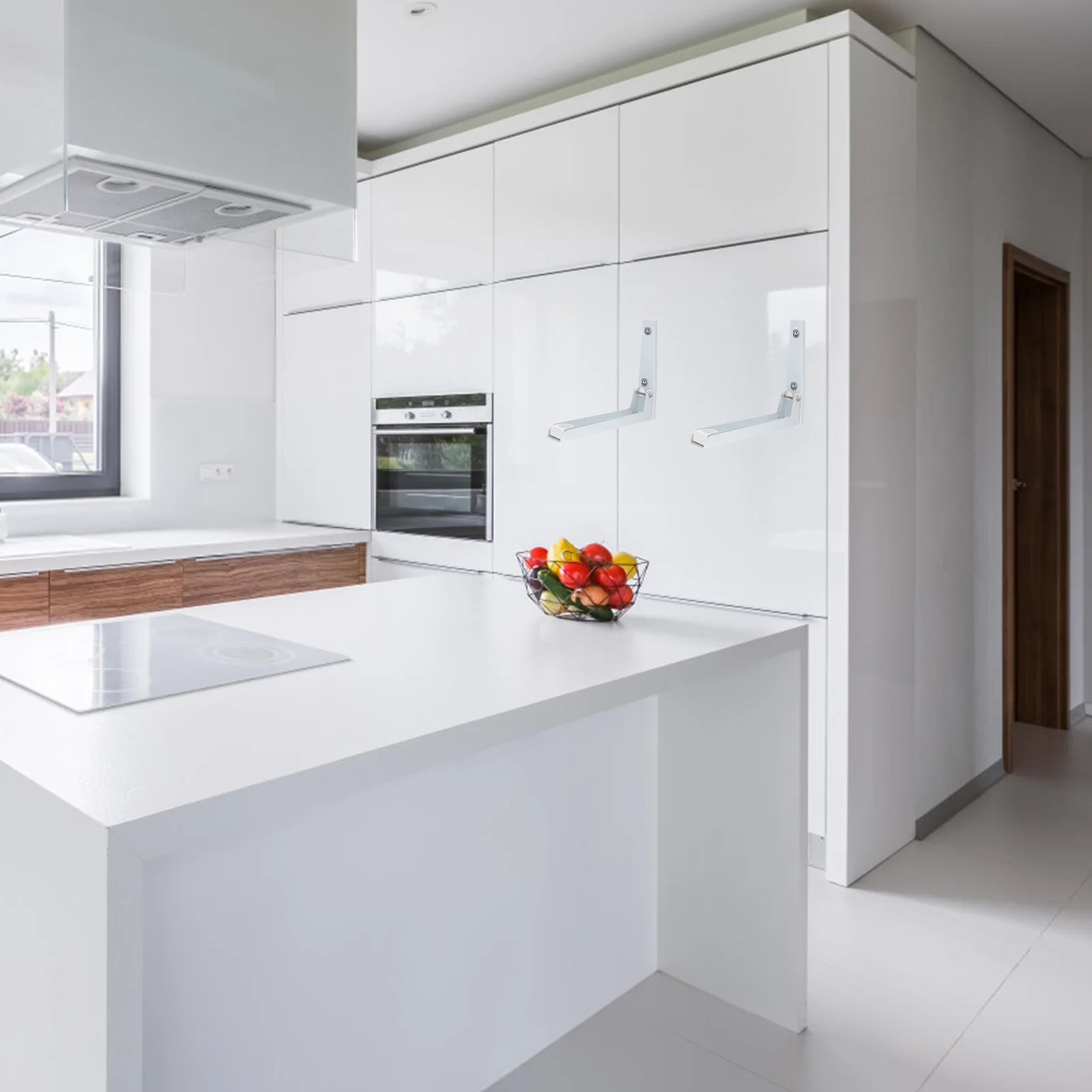 

2Pcs Retractable Oven Rack Steel Wall-Mounted Microwave Hanging Foldable Kitchen Storage Shelf Adjustable Length