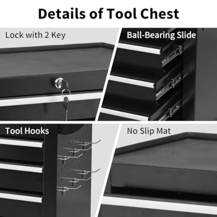 المتداول أداة الصدر 7-دراز صندوق أدوات معدني مع عجلات المرآب تخزين عربة أدوات مع قفل أدوات درج صندوق أدوات تنظيم fo