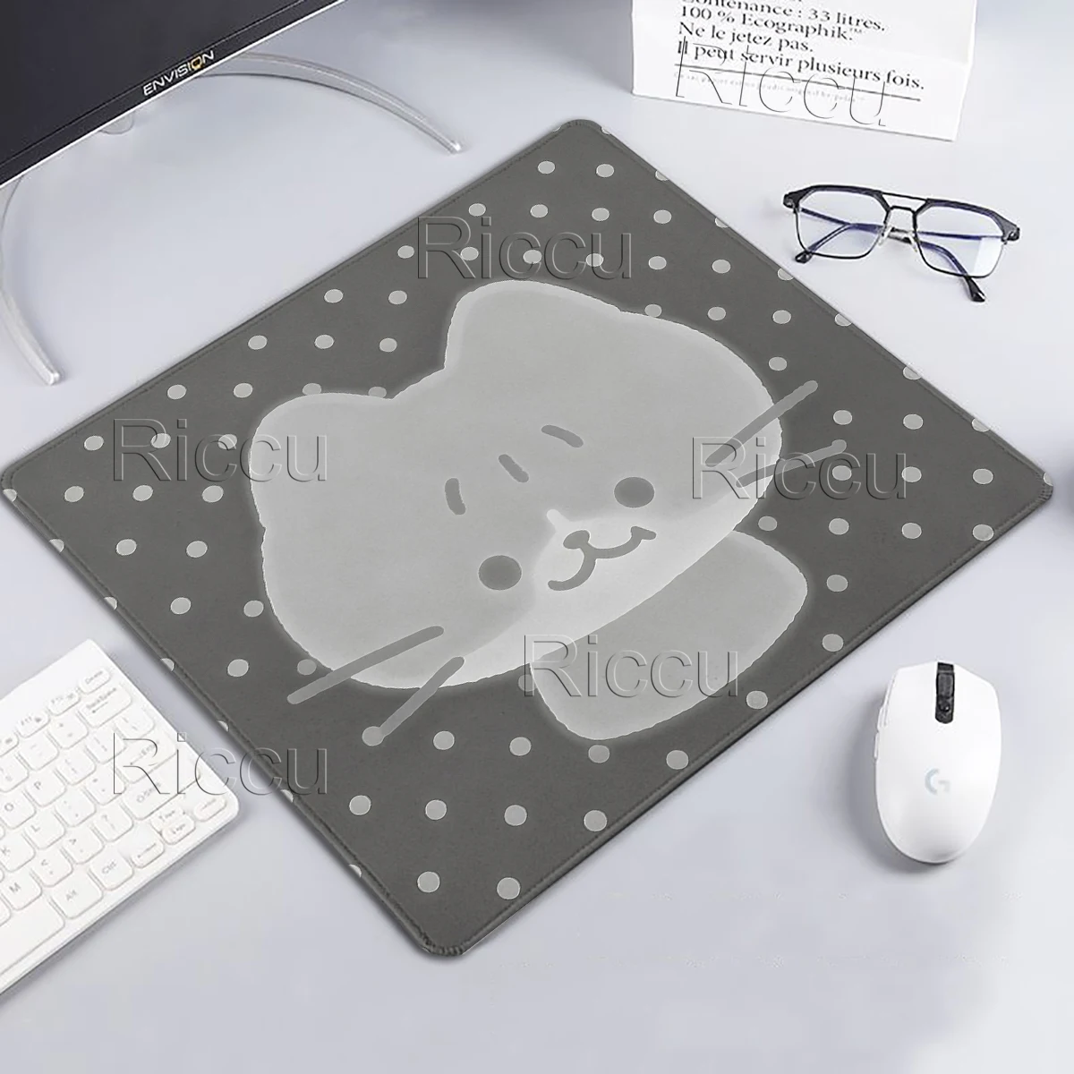 Simple Polka Dot Cat Mouse Pads Kawaii Small Size Desk Mats Gaming Office Accessories Keyboard Mat Anti-slip Rubber Desk Carpets