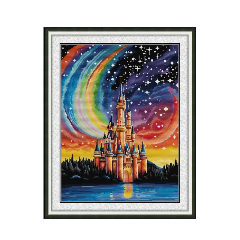 

Star Castle cross stitch kit 14ct 11ct count print canvas hand sew cross-stitching embroidery handmade needlework