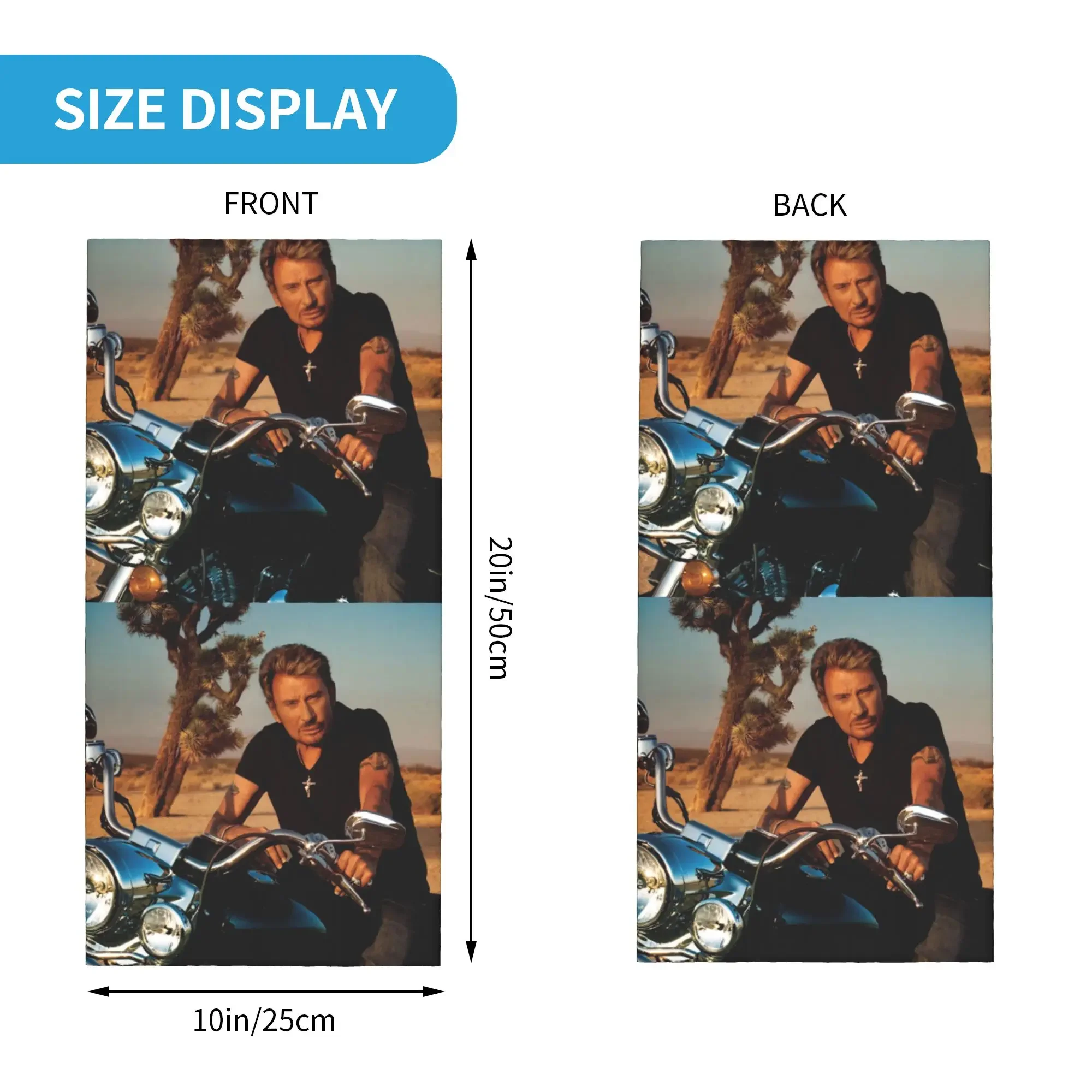 Motorcycle Johnny Hallyday Bandana Winter Neck Warmer Women Windproof Wrap Face Scarf for Ski French Rock Singer Gaiter Headband