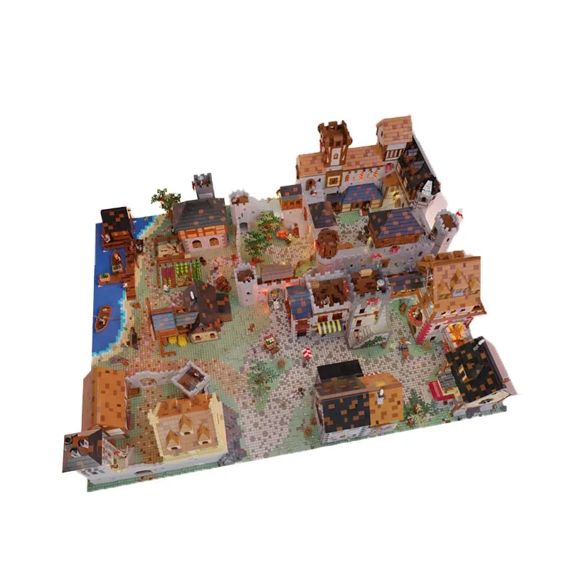 Medieval Royal Country Building para Adultos, Reino Medieval Europeu, Modelo de Montagem, Presente de Aniversário, Acessórios, MOC-108681, 30136Pcs