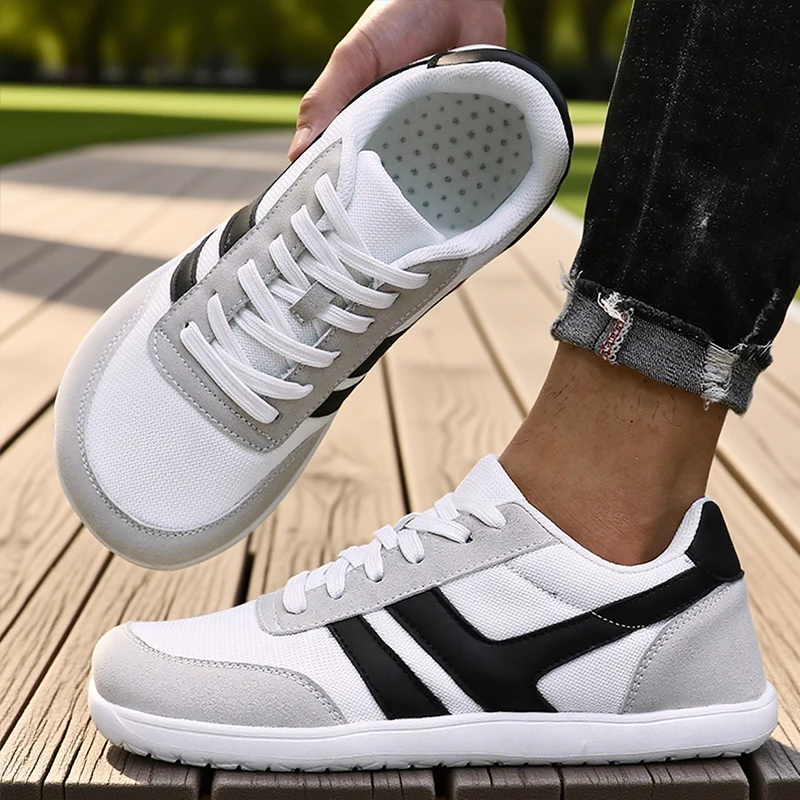 Tenis De Hombre Wide Toe Box Barefoot Shoes Minimalist Breathable Comfortable Outdoor Walking Shoe Sports Casual Blue Shoes 2025
