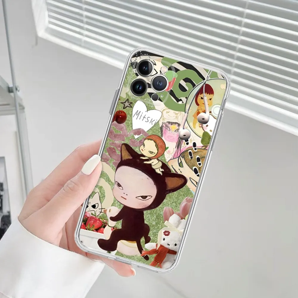 Y-Yoshitomo Girl NaraS Phone Case For IPhone 16 15 14 11 12 13 Mini Pro XS Max Cover 6 7 8 Plus X Funda Shell