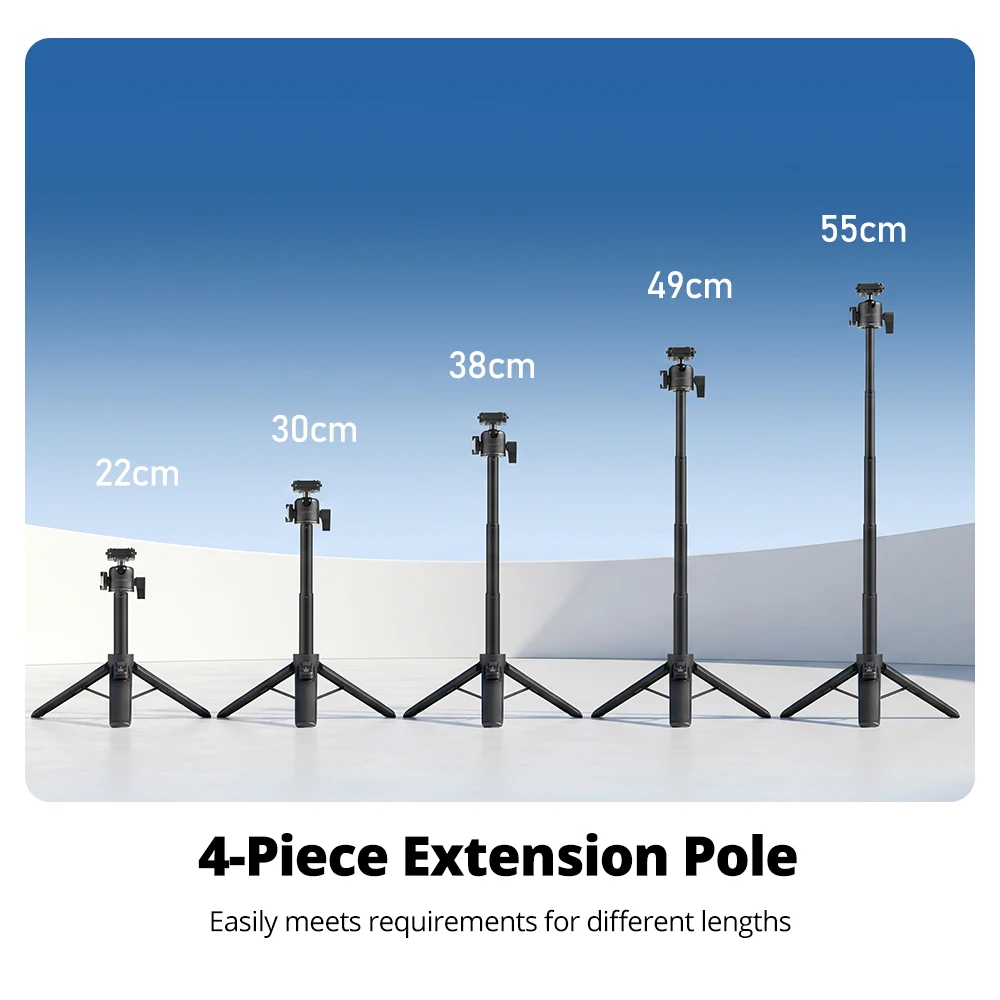 Ambitful IT05B Quick-Release Tripod Bluetooth Remote Magnetic Selfie Stick For Insta ACE Pro/Pro2/X5 Action Camera Mounts