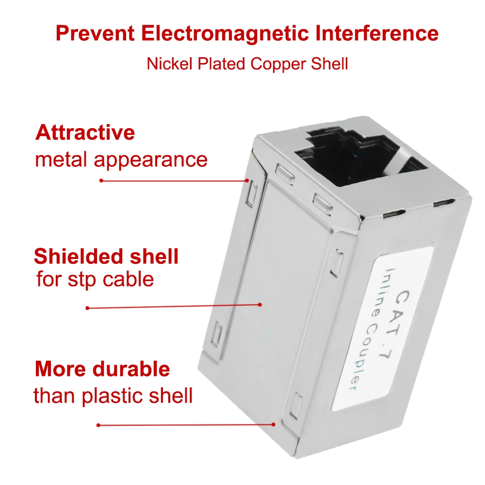 ProPatch Экранированный соединитель RJ45 Cat7 Cat6/CAT6A Соединитель RJ45, адаптер Ethernet-удлинителя «мама-мама», линейный соединитель Ethernet
