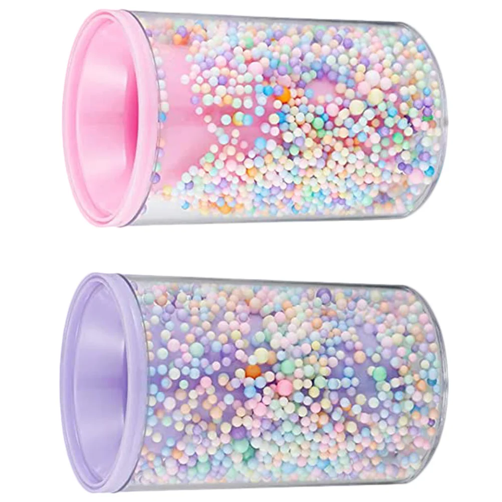 

2pcs Creative Pen Cup Acrylic Colored Pencil Holder Organizer For Desk Anti-Slip Base Large Capacity Storage Office Supplies