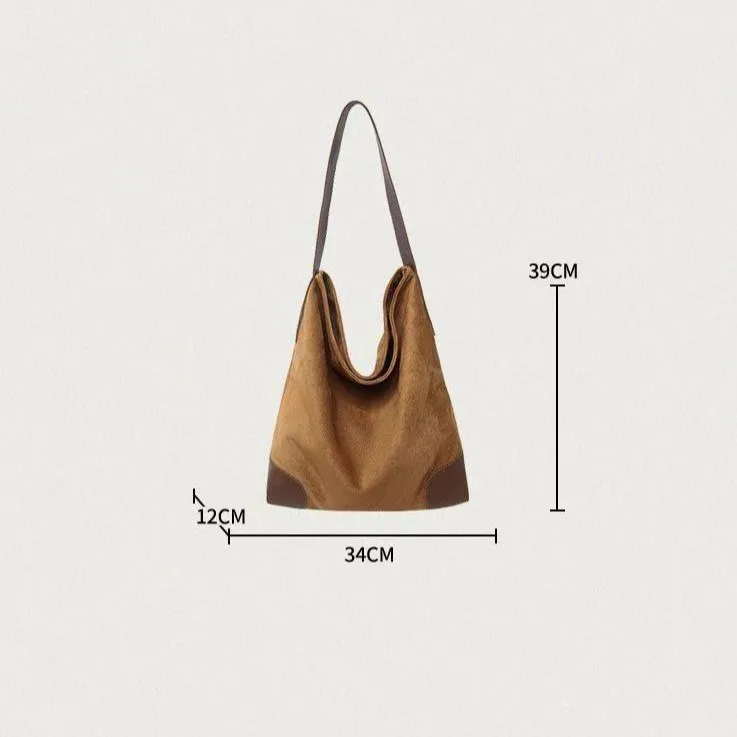 2025년 신상 빈티지 숄더백 여성용 대용량 언더암 토트백 캐주얼 출퇴근용 다용도 레트로 보헤미안 핸드백