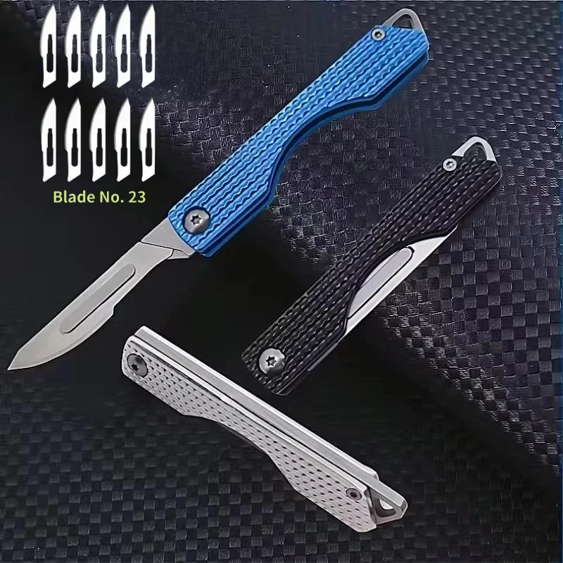 New Mini Art Knife Outdoor Folding Keychain Small Blade Sharp High Hard Portable EDC Surgical Handle Mini Portable