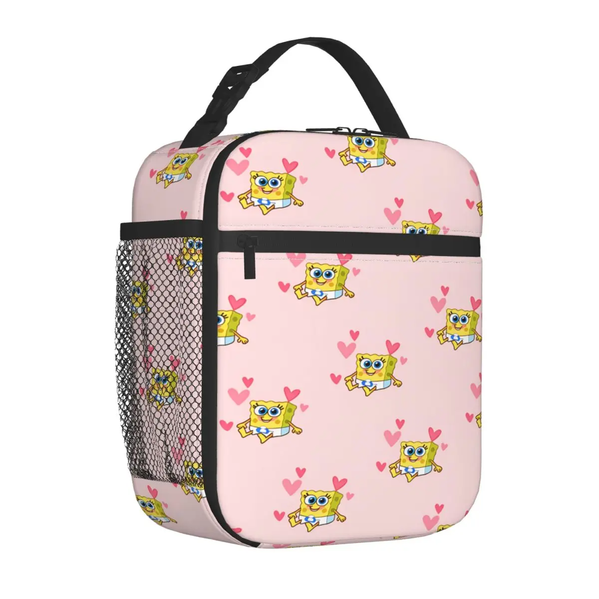 

Сумка для обеда S-Spongebobs для детей, ланч-бокс с графическим дизайном, эстетичная школьная сумка-холодильник, портативная термосумка на молнии, сумка-тоут