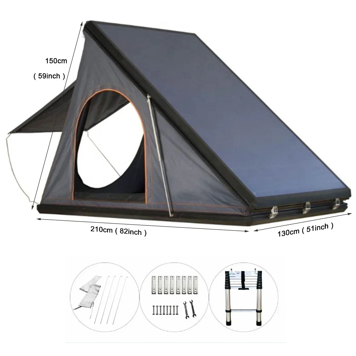 Hot Sale Quick Auto Opening Aluminium Camping Hardshell Triangle Roof Top Tent For 2-3 Person customcustom