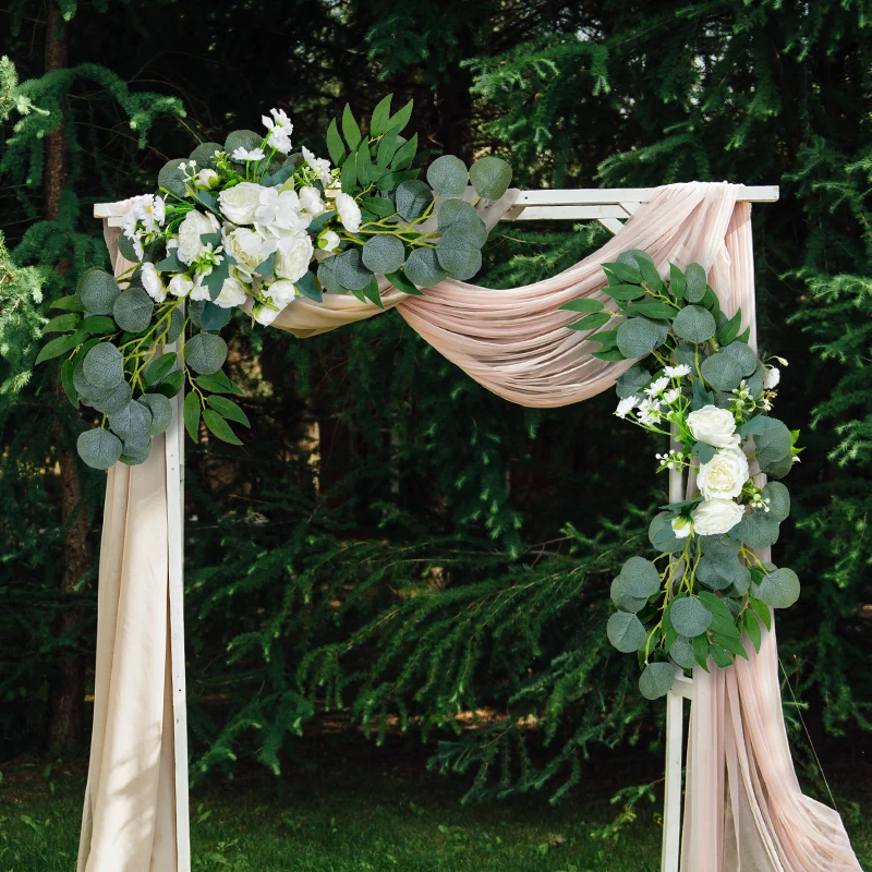 Artificial Arch Flower Welcome Flower Two piece Set Simulated Door Lintel Flower Wedding Decor Fake Flower natural eternal rose