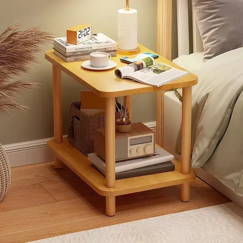 

Wood Table Coffee Table Bedroom Simple Bedside Table Shelf Living Room Furniture