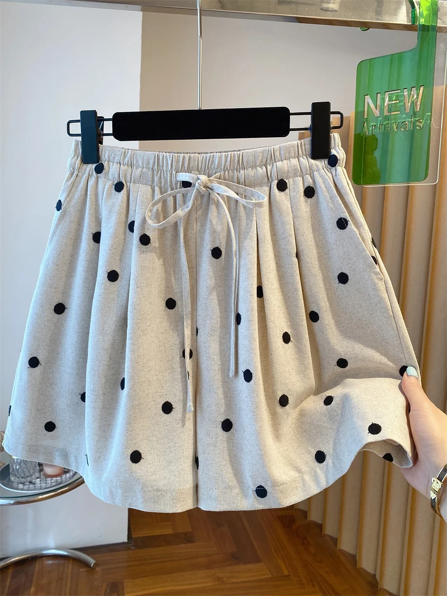 Calças Retro Coreanas de Cintura Alta e Pernas Largas para Mulheres, Leves, Respiráveis, Casuais, Corte Reto Assimétrico