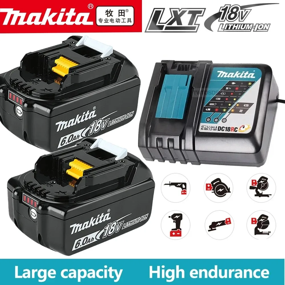 

Оригинальная Аккумуляторная Батарея Makita 18 в 6 Ач 18650 Li-Ion BL1860B BL1860 BL1850, аккумуляторная батарея для электроинструмента DDF486 DF488