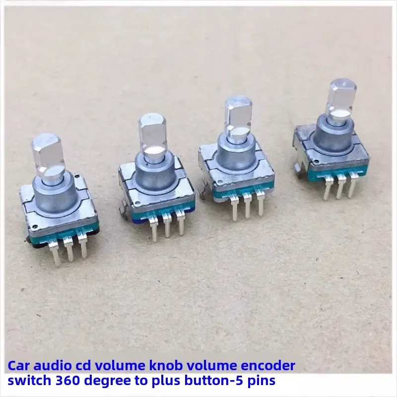 1PCS Corolla Navigation DVD Volume Switch Adjustment Potentiometer 360 Degree Rotation 5 Pin Encoder Fine D Shank