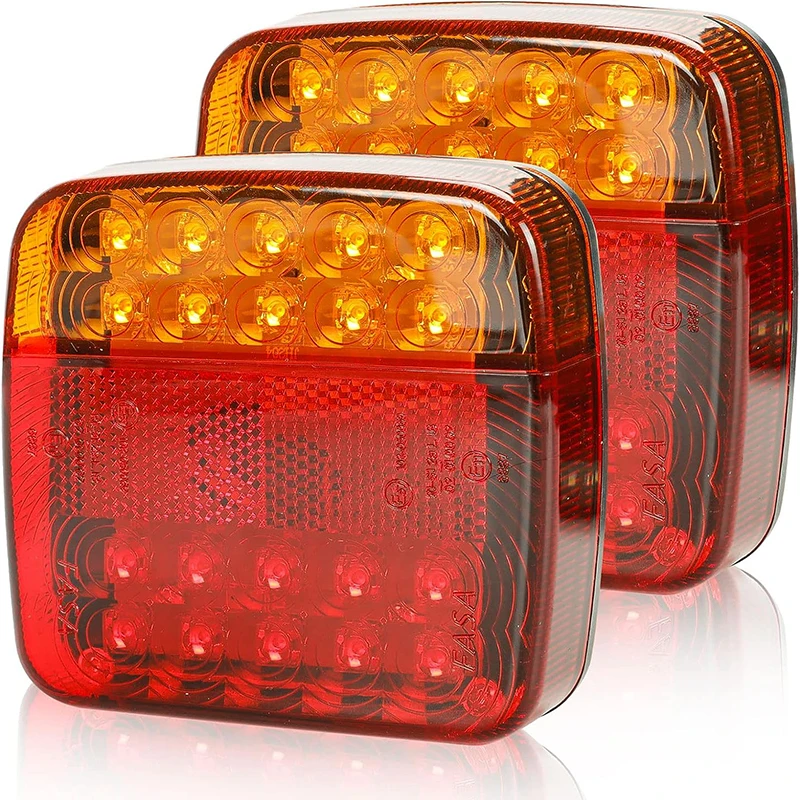 

Yuanjoy 12v 2Pcs Trailer Rear Lights With License Plate Light Truck Waterproof Turn Brake Lights For Heavy Truck Caravan Van