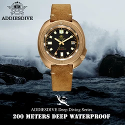 ADDIESDIVE Men Automatic Mechanical Wristwatch CUSN8 Bronze Sapphire Glass Super Luminous 20Bar Diving Watches Relógio Mecanico