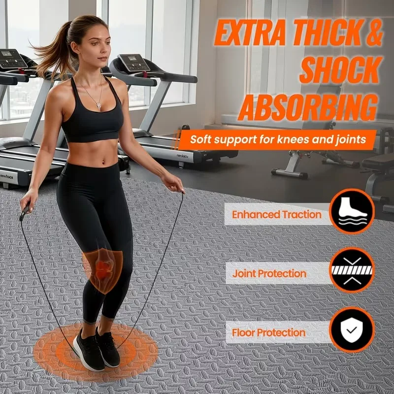 18 Piece Non-Slip EVA Yoga Mat Set Waterproof Noise-Reducing Joint-Protecting Suitable for Treadmills and Strength Training